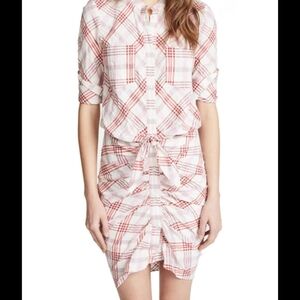 Veronica Beard Red and White Plaid Dress